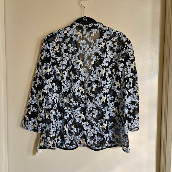 Alex Evenings sheer embroidered jacket NWT XLP - Picture 5 of 6